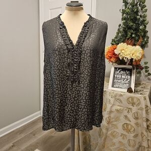 41 HAWTHORNE GRAY Leopard Print Sleeveless Top SZ L